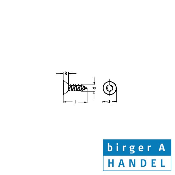 Iso 14586 rustfri syrefast A4 UH Torx 12 rums pladeskrue sortiment Ø3 5