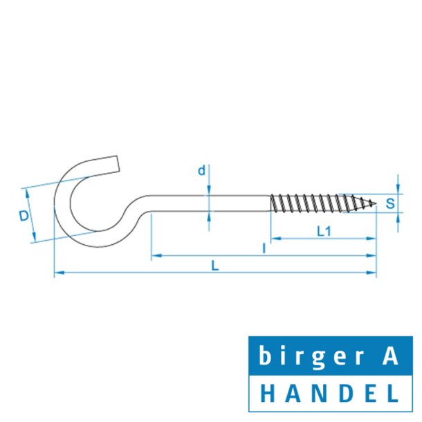 Skruekrog rustfri A2 40mm