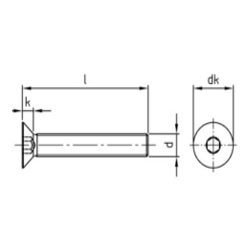 Din 7991 rustfri syrefast A4 insex UNC 1/4"x20x1/2" (13mm)