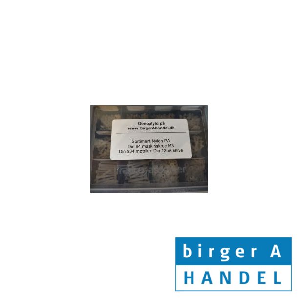 Din 84 nylon maskinskrue sortiment M3 4-30mm
