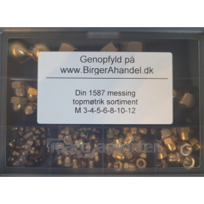 Din 1587 messing topmtrik sortiment M3-12mm