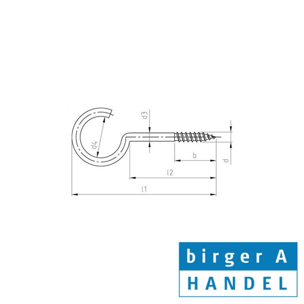 Skruekrog rustfri A2 80mm