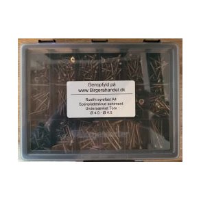 Art 9045 spnpladeskrue sortiment rustfri syrefast A4 6.0 panhoved Torx