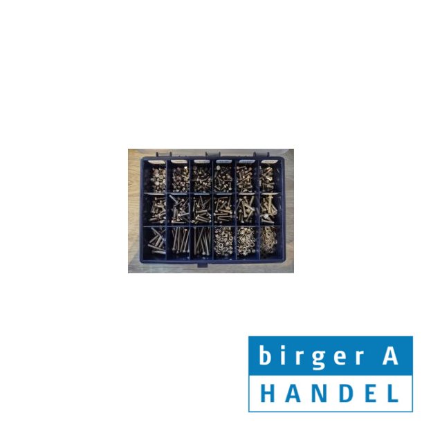 Din 933 M 5 rustfri syrefast A4 s�tskrue sortiment 18 rums