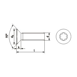 Iso 14581 (din 965) M 4x55 rustfri syrefast A4 maskinskrue UH TX20