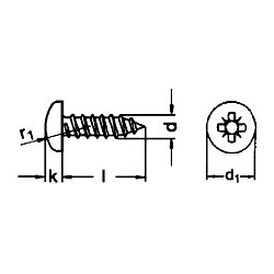 Din 7981 syrefast A4 pladeskrue CH PZD 6.3x13 pakke a 250 stk