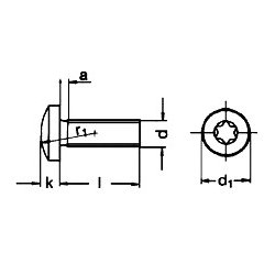 Iso 14583 (din 7985) M 3x40 rustfri syrefast A4 maskinskrue PH TX10