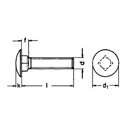 Din 603 M 12x40/40 rustfri syrefast A4 brddebolt