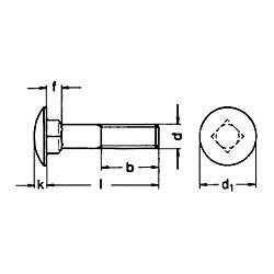 Din 603 M 12x200/36 rustfri syrefast A4 brddebolt pakke a 50 stk