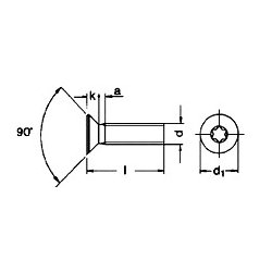 Iso 14581 (din 965) M 5x8 rustfri syrefast A4 maskinskrue UH TX25