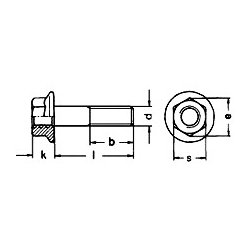 Din 6921 M 10x20 rustfri syrefast A4 flangebolt