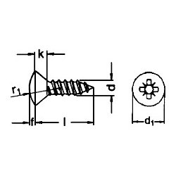 Din 7983  4.8x70 rustfri syrefast A4 LH pladeskrue PZD pakke a 90 stk
