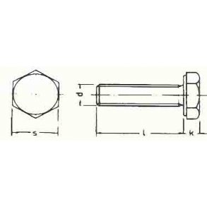 Din 933 M 10x80 rustfri syrefast A4 stskrue 