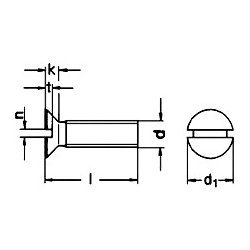 Din 963 M 2x8 rustfri syrefast A4 undersnket lige krv