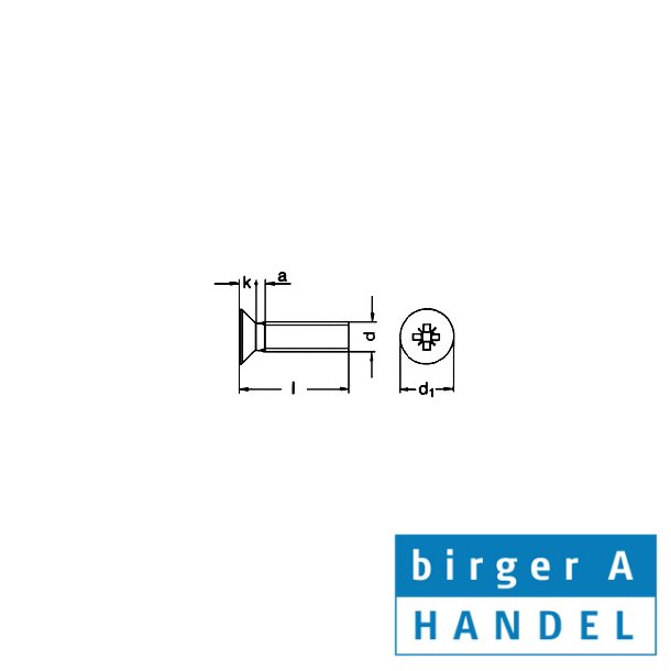 Din 965 syrefast A4 skrue UH PZD M 6x12 pakke a 200 stk