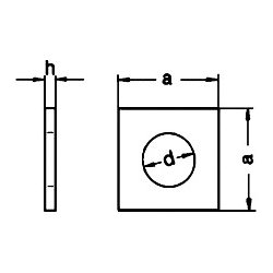 Din 436 M16 rustfri syrefast A4 firkant spndeplade 