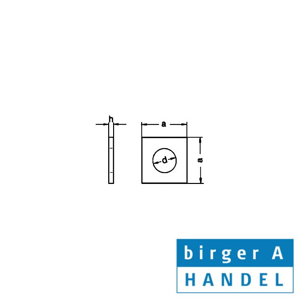 Din 436 M16 rustfri syrefast A4 firkant spndeplade 