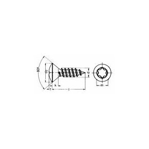 Iso 14587 (din7983) rustfri syrefast A4 pladeskrue LH Tx25 �4.8x9.5  