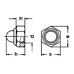 Din 986 M8 toplsemtrik rustfri A2