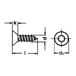 Iso 14586 rustfri syrefast A4 UH Torx 12 rums pladeskrue sortiment �5.5-�6.3