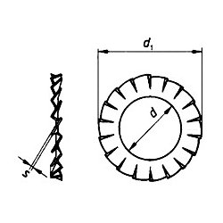 Din 6798A M2.5 rustfri syrefast A4 udv. tandskive 