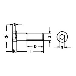 Din 7984 M 10x65 rustfri syrefast A4 lav hoved insex skrue