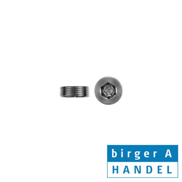 Din 906 3/8 rrgevind rustfri syrefast A4 indv.6kt.prop