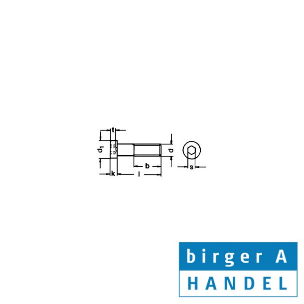Din 6912 M 5x16 rustfri syrefast A4 indv.6kt. skrue m/nglefring