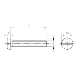 Din 85 UNC 10-24 X 1/2" rustfri A2 PH maskinskrue lige krv