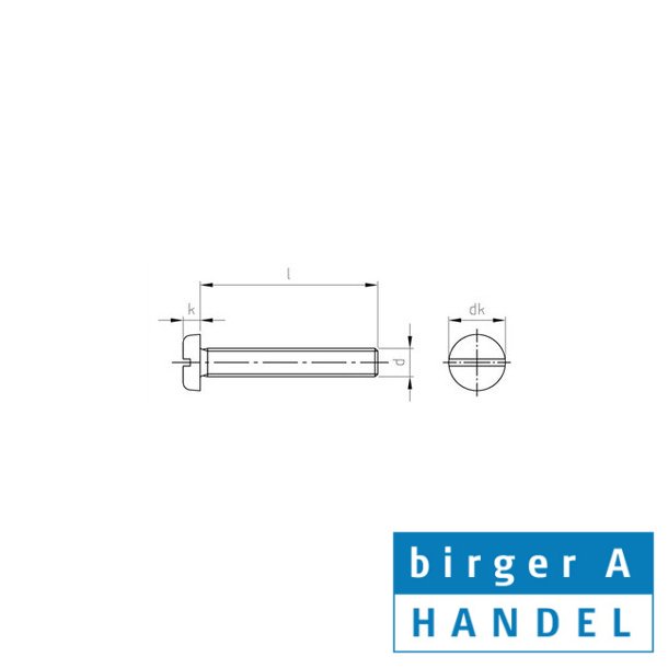 Din 85 UNC 10-24 X 1/2" rustfri A2 PH maskinskrue lige krv