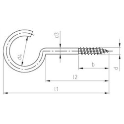 Art 011 3.3x40x13mm messing massiv skruekrog