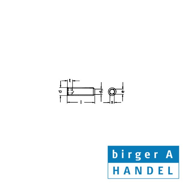 Iso 4026 (din 913) M 2x14 rustfri A2 pinolskrue med flad ende