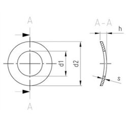 Din 137B M 8-8.4x15x0.8 rustfri syrefast A4 blgefjederskive 