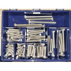 Din 933 M 8 rustfri syrefast A4 s�tskrue sortiment 9 rums