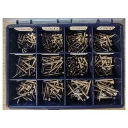 Art 9046 sp�npladeskrue sortiment rustfri syrefast A4 �3.0-3.5 linsehoved Torx