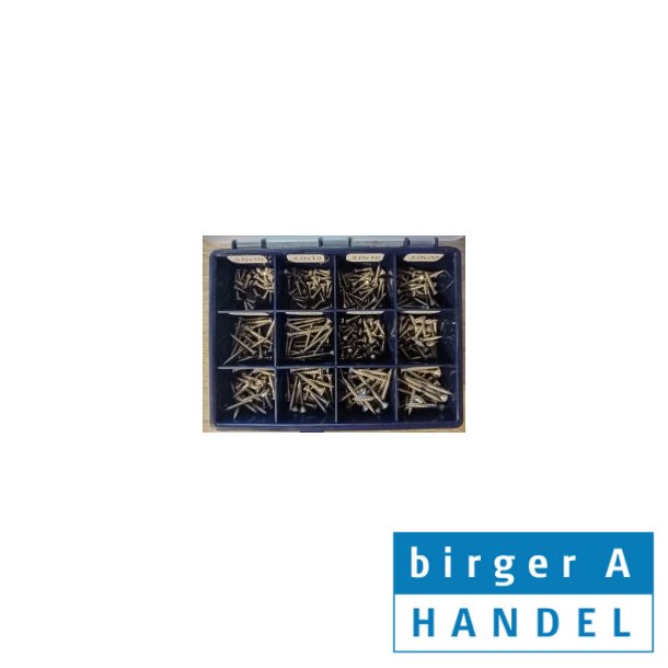 Art 9046 sp�npladeskrue sortiment rustfri syrefast A4 �3.0-3.5 linsehoved Torx