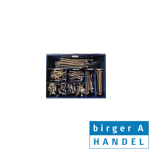 Art 9047 sp�npladeskrue sortiment rustfri syrefast A4 �5.0 unders�nket Torx