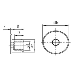Muffemtrik M 5X9 rustfri syrefast A4 fladt hoved 