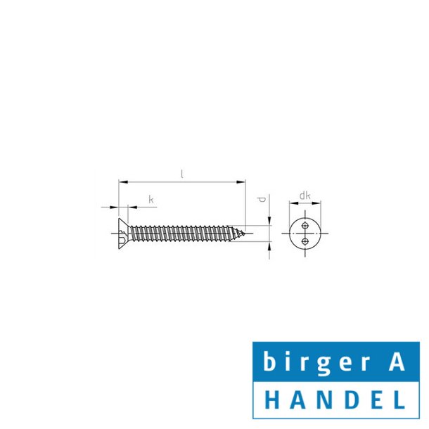 Art. 9102 4.2x50 rustfri A2 UH 2 hul sikkerhedspladeskrue