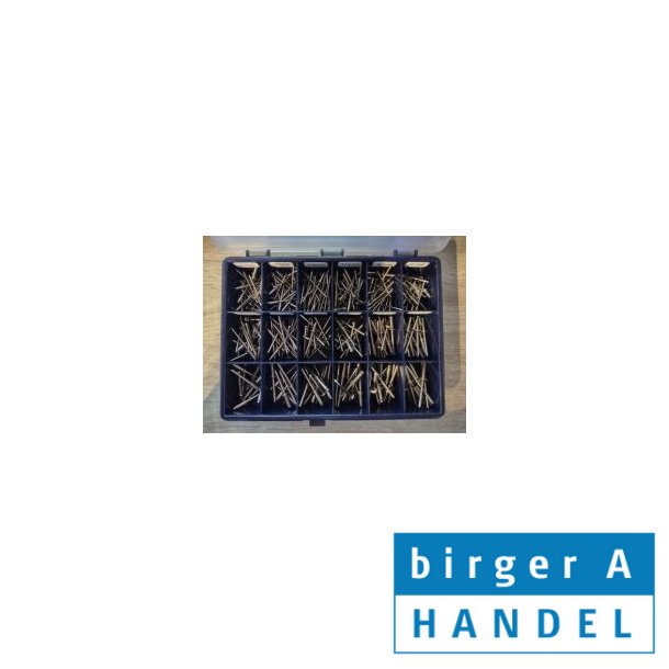 Blindnitte sortiment rustfri syrefast A4 18 rums � 3.0-3.2-4.0-4.8-5.0