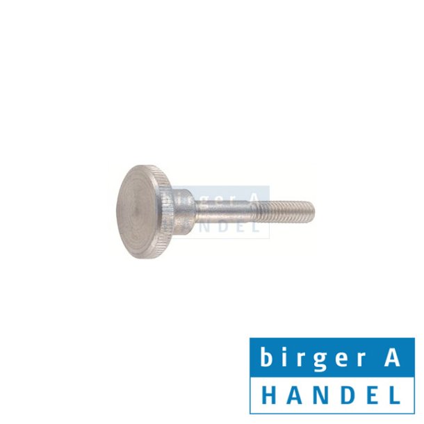 Din 464  M 3x16 knurled rustfri 1.4305 fingerskrue med nav