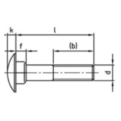 Din 603 M 16x50/38 rustfri syrefast A4 brddebolt