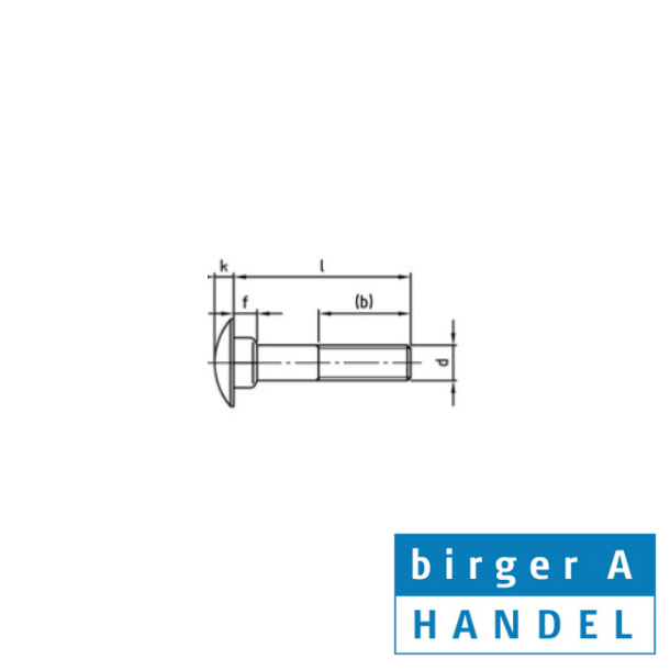 Din 603 M 16x50/38 rustfri syrefast A4 brddebolt