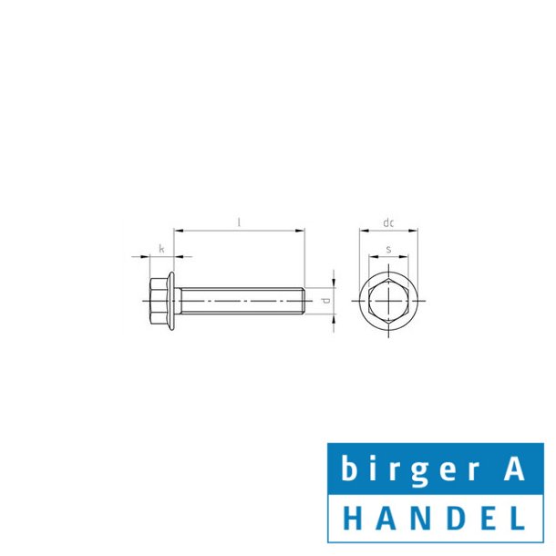 Din 6921 M 5x16 rustfri syrefast A4 flangebolt