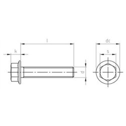 Din 6921 M 5x25 rustfri syrefast A4 flangebolt