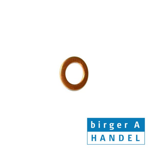 Din 7603 kobber skive  6x12x1.0 mm