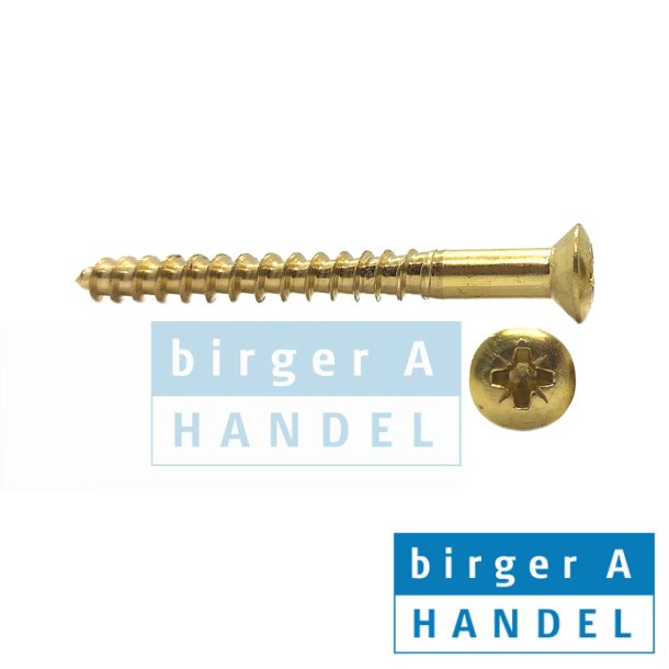 Din7995messing 3.5x16trskrue linsehovedpozidrive
