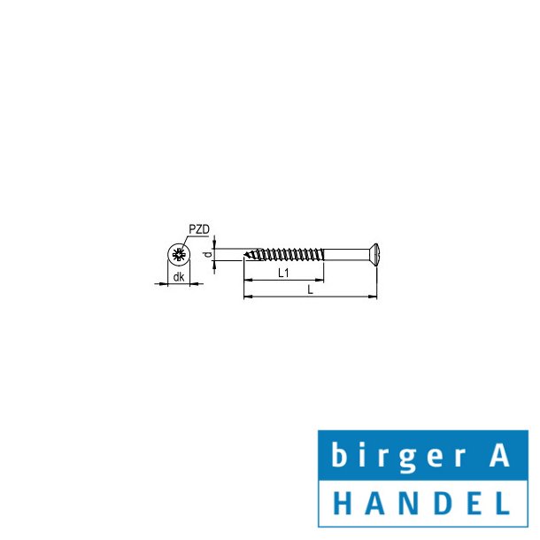 Din7995messing 3.5x20trskrue linsehovedpozidrive