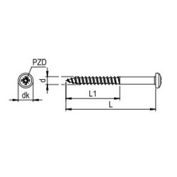 DIN 7996 messing  4.0x50 trskrue rundhoved pozidrive 