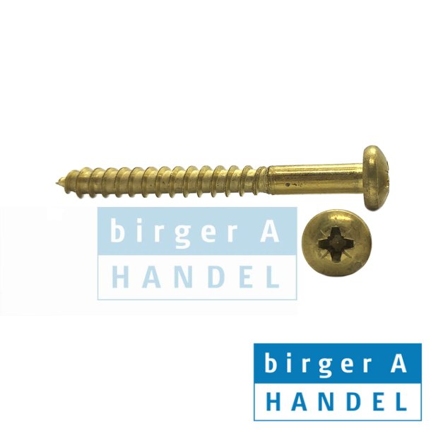 DIN 7996 messing  4.0x20 trskrue rundhoved pozidrive 
